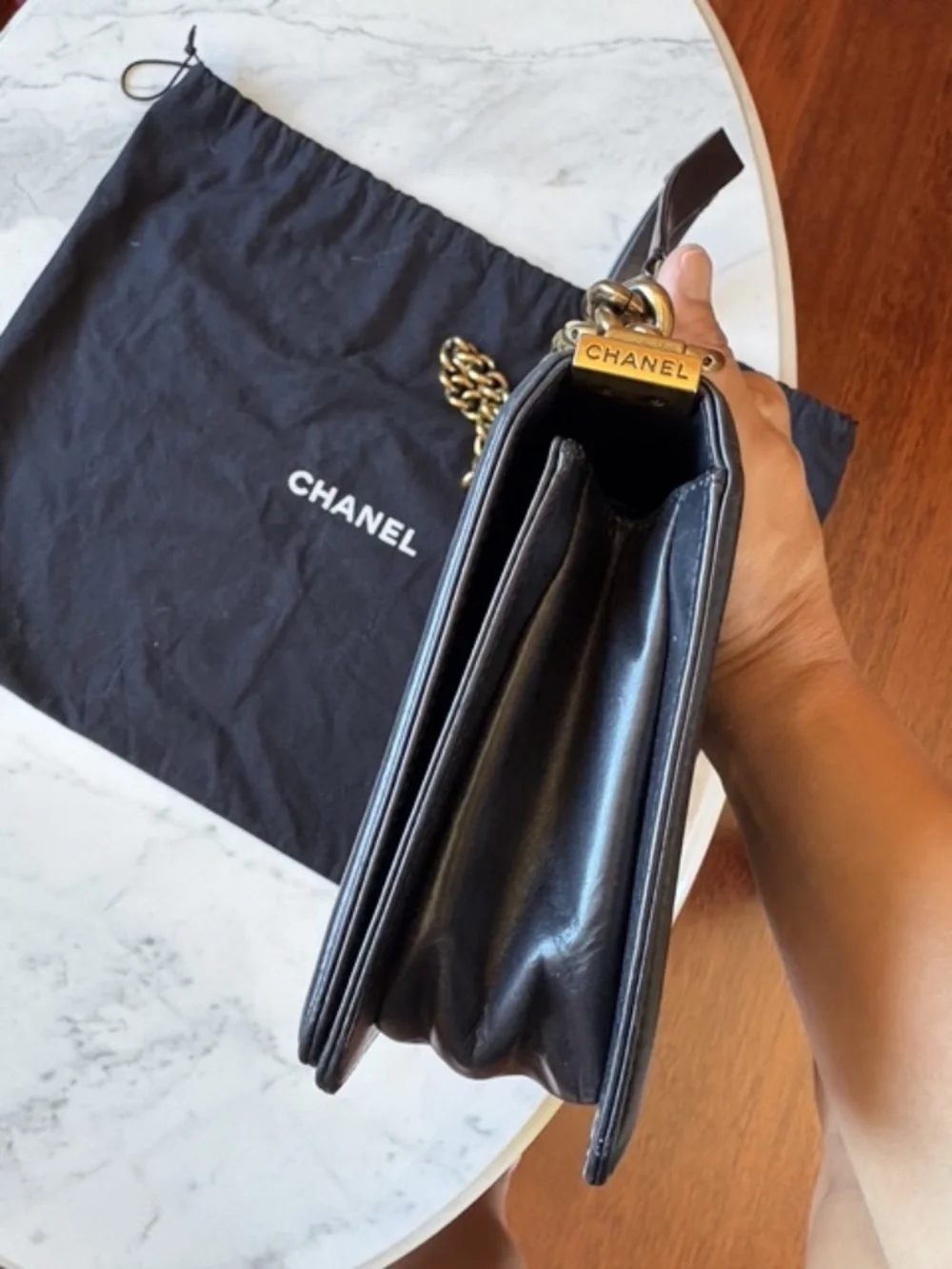 Black Medium Chanel Boy Reverso Shoulder Bag / Crossbody